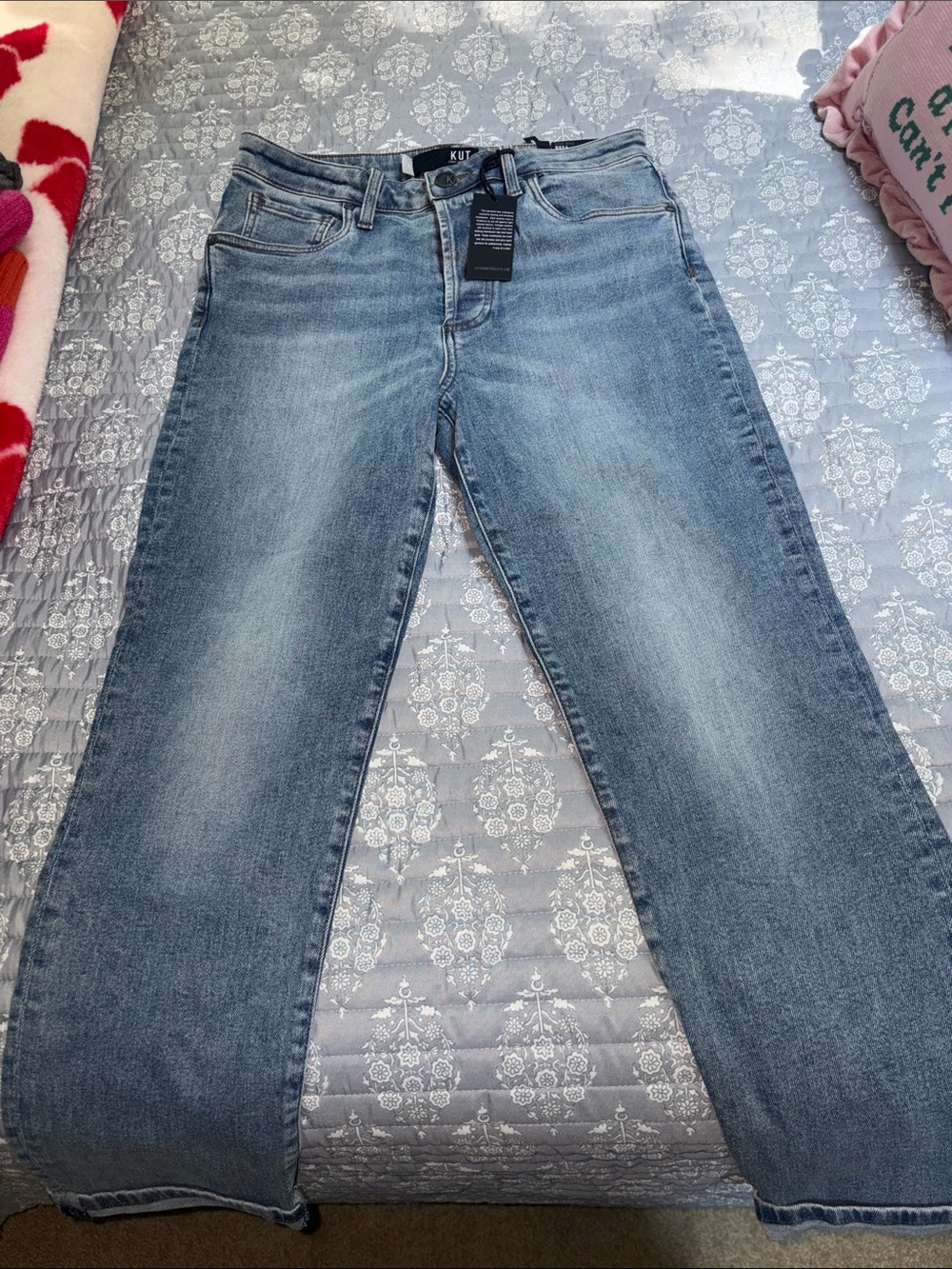 Kut from the Kloth Light Blue Straight-Leg Jeans